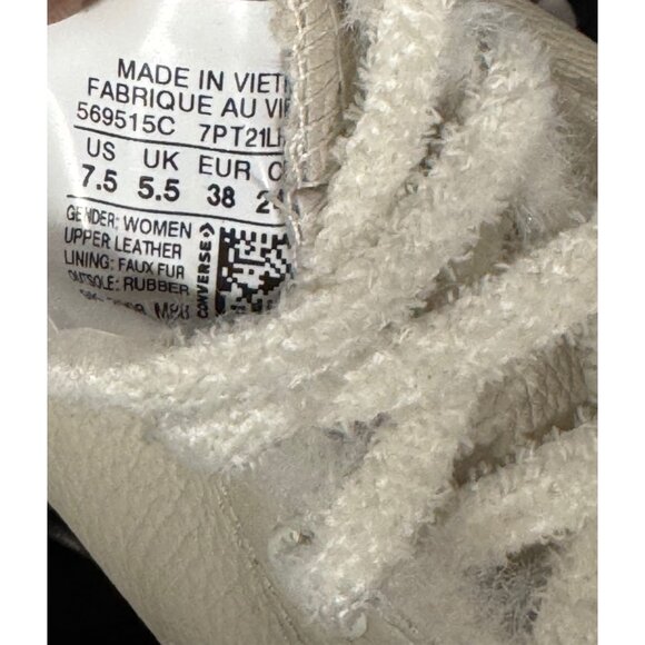 Converse Womens Chuck 70 High Cozy Club Light Orewood Brown Sneakers Size 7.5 - Picture 6 of 6